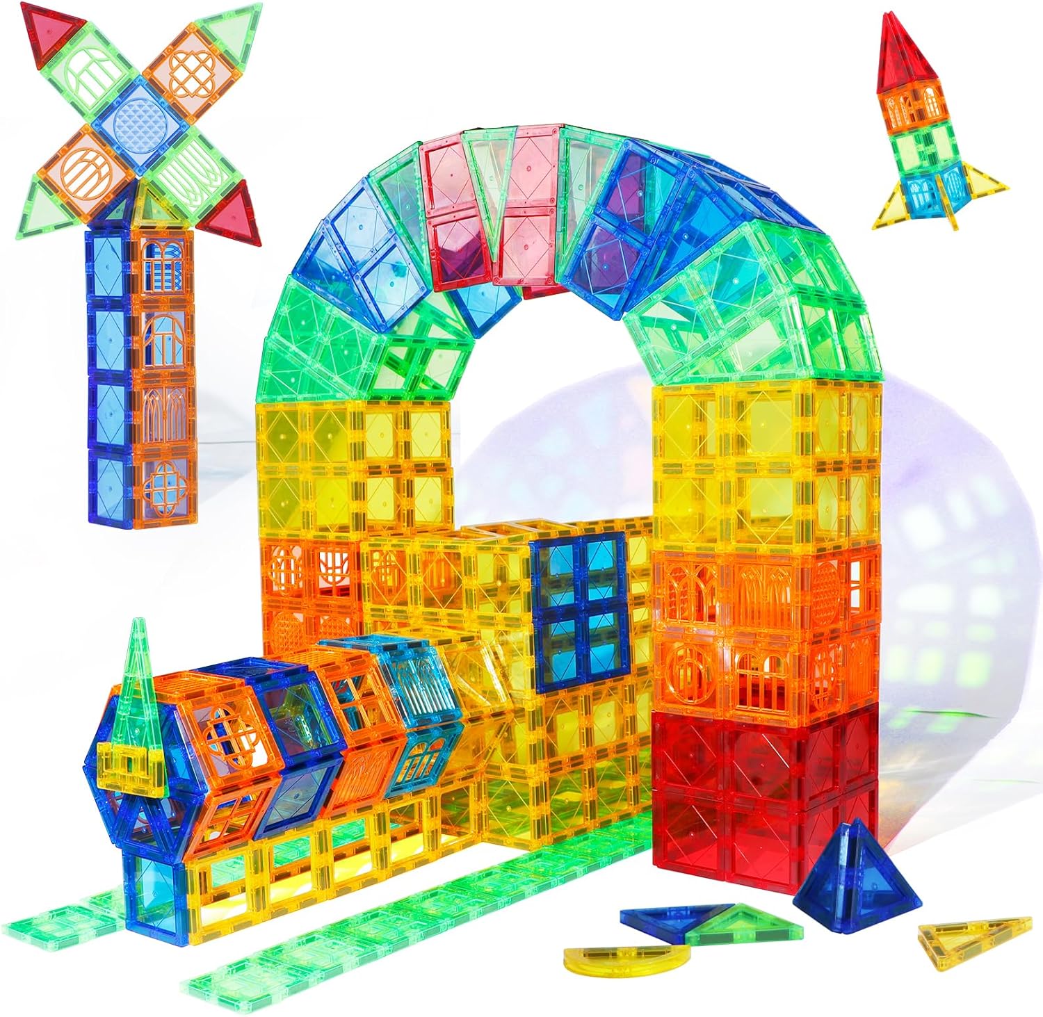 MAGBLOCK 56ピース マグネットブロック 6.5cm 磁石ブロック 子供 知育玩具 マグネットおもちゃ人気 おもちゃ 女の子 男の子 誕生日 入園 クリスマスプレゼント（日本語マニュアルを含む）