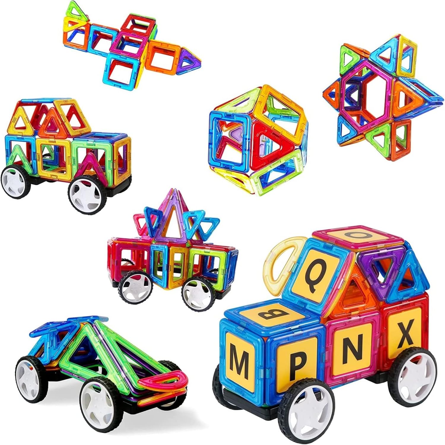 MAGBLOCK 66ピース マグネットブロック 磁石ブロック マグネットおもちゃ 積み木 立体 知育玩具 小学生 男の子 女の子 子供 入園 保育園 贈り物 ギフト 誕生日 クリスマス プレゼント （日本語マニュアルを含む）