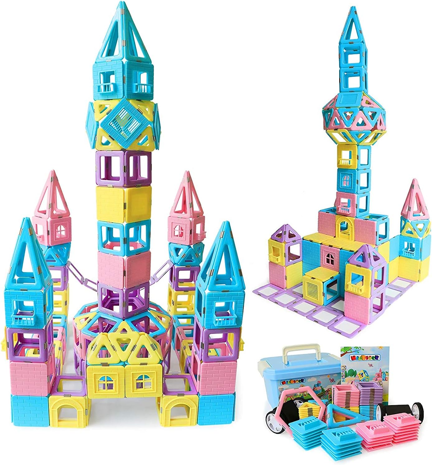 MAGBLOCK 103ピース マグネットブロック 女の子 おもちゃ マグネット 知育玩具 磁石ブロック マグネットおもちゃ 小学生 知育オモチ 誕生日 出産祝い 入園 クリスマスプレゼント