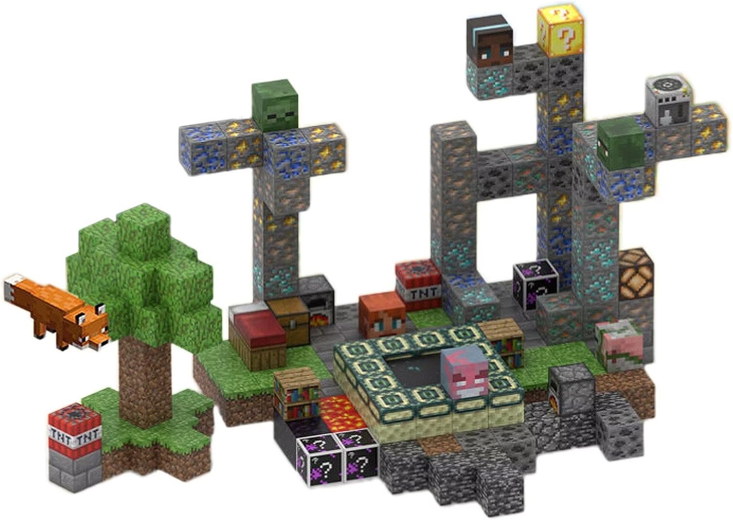 Vexolite マグネットブロック 磁石ブロック 積み木 マグネット 立体パズル 知育玩具 マグネットパズル 小学生 おもちゃ 誕生日 入園 卒園 ギフト クリスマスプレゼント 186PCS 鉱山公園