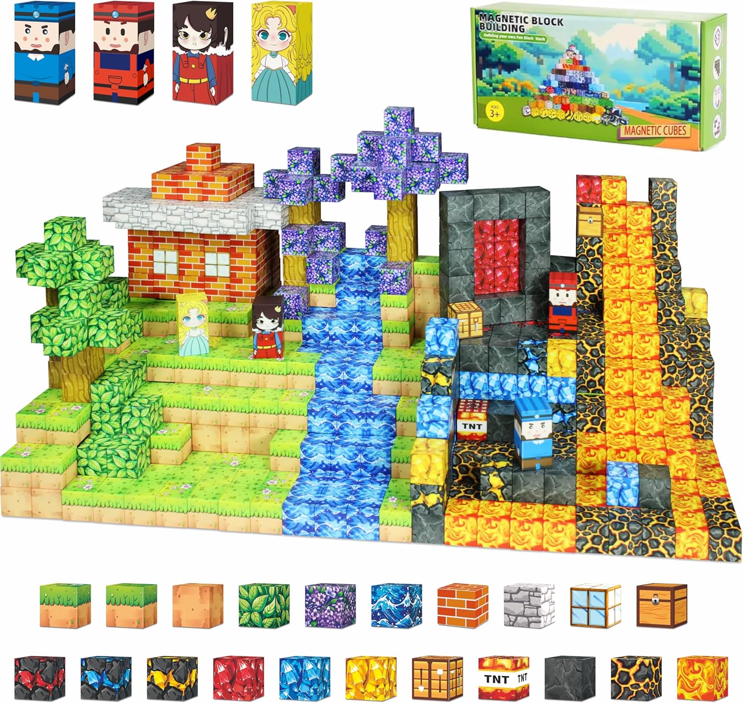 Yolla Loos 150ピース マグネット式積み木おもちゃ - モンテッソーリおもちゃセット 6歳以上の男の子と女の子向けのマグネット式積み木