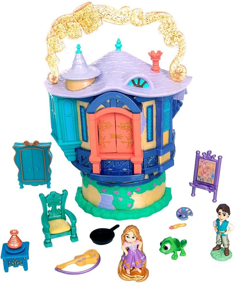 ディズニー プリンセス ラプンツェル タワー マイクロプレイセット｜ラプンツェル＆フリン＆パスカル付き トラベルおもちゃ サプライズアクセサリー付き ごっこ遊び ままごと おもちゃ 誕生日 クリスマス 女の子 男の子 Rapunzel Tower Micro Play Set【並行輸入品】