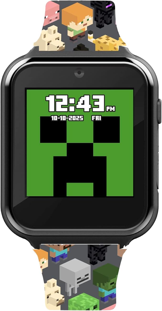 マインクラフト キッズ スマートウォッチ LED カメラ付き｜ゲーム 歩数計 アラーム搭載 子供用 男の子 女の子 幼児向け 知育 プレゼント マイクラ ごっこ遊び ままごと おもちゃ 誕生日 クリスマス 女の子 男の子 Minecraft Kids LED Smartwatch【並行輸入品】 2