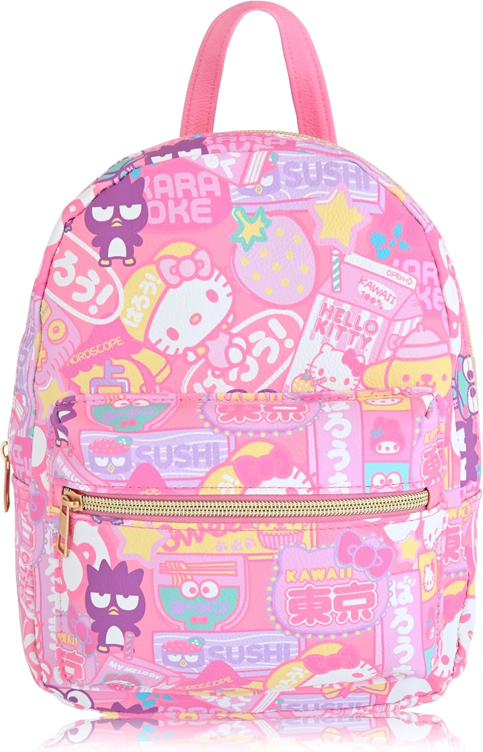 ハローキティ マイメロディ クロミ ばつ丸 ポムポムプリン シナモロール PUレザー ミニバックパック 10インチ｜Fast Forward サンリオ公式 ユニセックス リュック ごっこ遊び ままごと おもちゃ 誕生日 クリスマス 女の子 男の子【並行輸入品】 Sanrio Hello Kitty Backpack