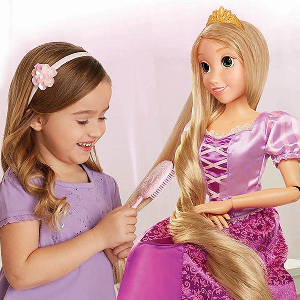  ディズニー ラプンツェル ビッグ サイズ ドール 80cm 人形 大きい 可愛い プリンセス Muneca Disney princesa Rapunzel de 32 pulgadas, mu?eca articulada tama?o real, viene con cepillo para peinar su largo pelo dorado, vestido morado inspirado