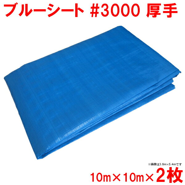 ブルーシート　厚手　#3000　10m×10m　2枚セット