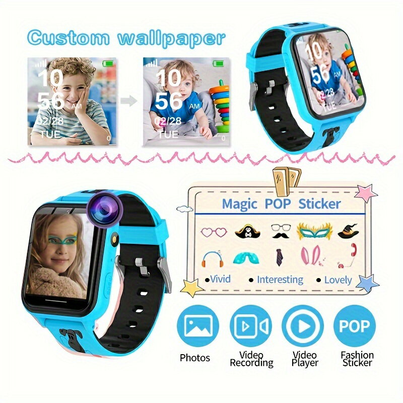子供用スマートウォッチ キッズ 腕時計 14種類のゲーム、高解像度タッチスクリーン、カメラ、音楽プレーヤー、歩数計、スマートウォッチ 入園入学祝い キッズ腕時計 女の子 男の子 おもちゃ 誕生日 クリスマス プレゼント