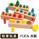 円柱さし おもちゃ モンテッソーリ教育 知育玩具 知育おもちゃ 知育 4本セット カラフル 木製パズル 収納袋付き 感覚教育 指先訓練 子どもの思考力を高める玩...