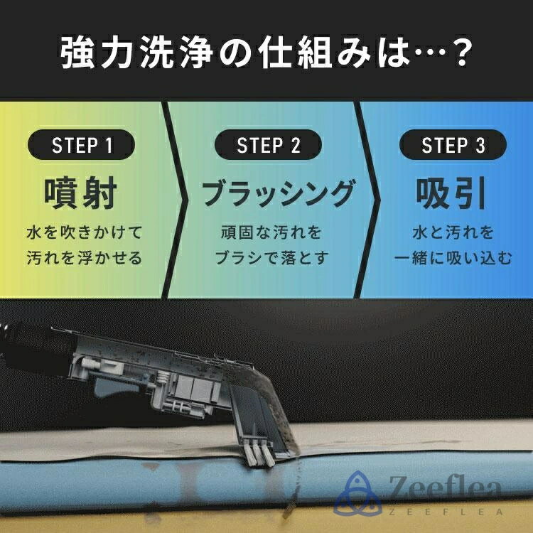 スチームクリーナー カーペットクリーナー 400W 28kPa超強吸引力 車シートと布製品...