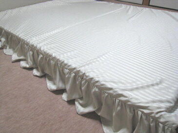 ベッドスカート シングルサイズ 100x200cm スカート丈約30/35cm ポリエステル100% 日本製 エステル・ストライプ・サテン ウオッシャブル 速乾性 ノーホルマリン加工 フリルスカート ベッド・スカート 【ふとんの青木】