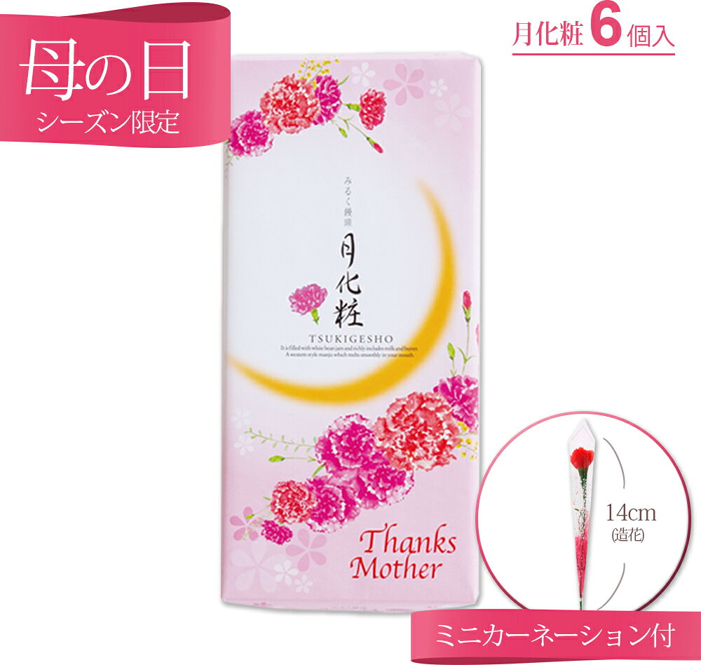 母の日 月化粧6個入り カーネーション(造花)付