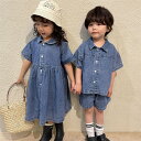 【期間限定10%OFF】シャツ 半袖 キッズ 子供服 セットアップ ベビー 男の子 女の子 子供 子ども こども キッズ服 ユニセックス 綿 デニム カットソー...