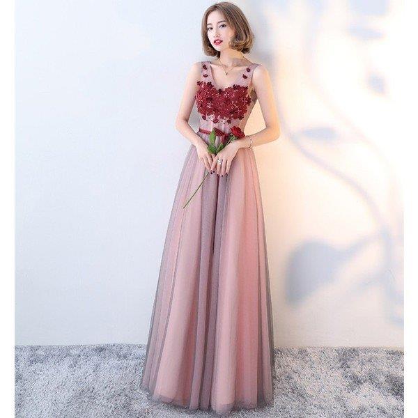 アオキ商店高森台の【時間限定10%OFF】パーティードレス 結婚式 ドレス ウェディングドレス ロングドレス パーティドレス Vネック お呼ばれ 発表会 大きいサイズ ドレス 二次会 忘年会｜アングル3