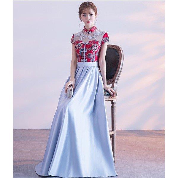 【時間限定10%OFF】ロングドレス パーティードレス 結婚式 ドレス 大きいサイズ 大人 上品 可愛い お呼ばれ 花嫁 披露宴 発表会 演奏会 二次会 刺繍柄 お呼ばれ