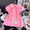 【期間限定10%OFF】子供服 ワンピース 半袖 春夏 女の子 キッズワンピース チュニック 子供ドレス ジュニア おしゃれ 可愛い 涼しい 海 ビーチ 旅行 新品(4)
