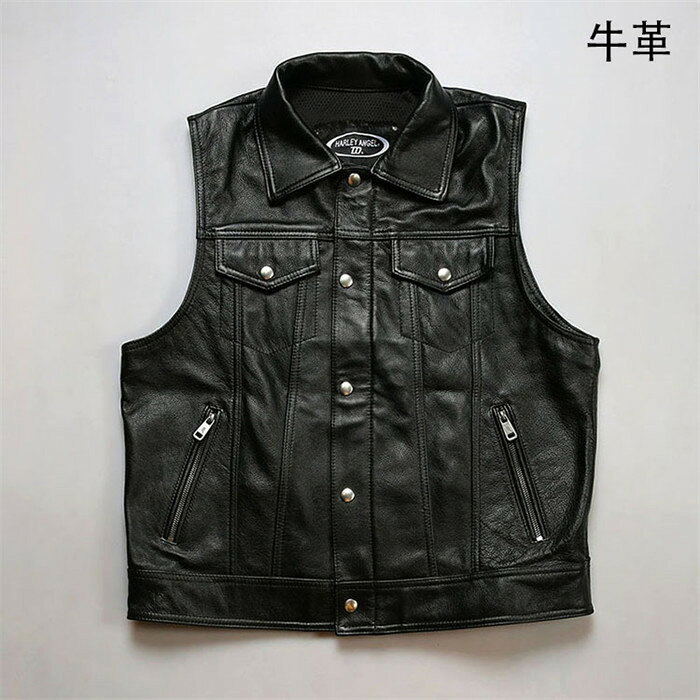 【時間限定10%OFF】レザーベスト メンズ ファッション バイク革ベスト パンク風 ライダーメンズ ヤギ革バイクジャケット ライダースベスト 牛革バイクベスト バイクウェア レザー お洒落 ファッション 本革 送料無料