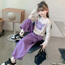 【期間限定10%OFF】子供服 セットアップ キッズ 女の子 長袖 春秋 上下セット トップス Tシャツ パーカー ロングパンツ 子供ジャージ スポーツウェア ...