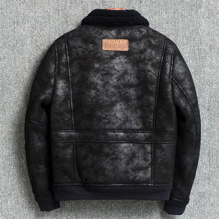 【時間限定10％OFF】本革ジャケット ムートンジャケット フライトジャケット レザージャケット ウール襟 羊革 革ジャン ラム革 羊革ジャケット 羊革バイクジャケット メンズ 父の日 お洒落 ファッション 送料無料