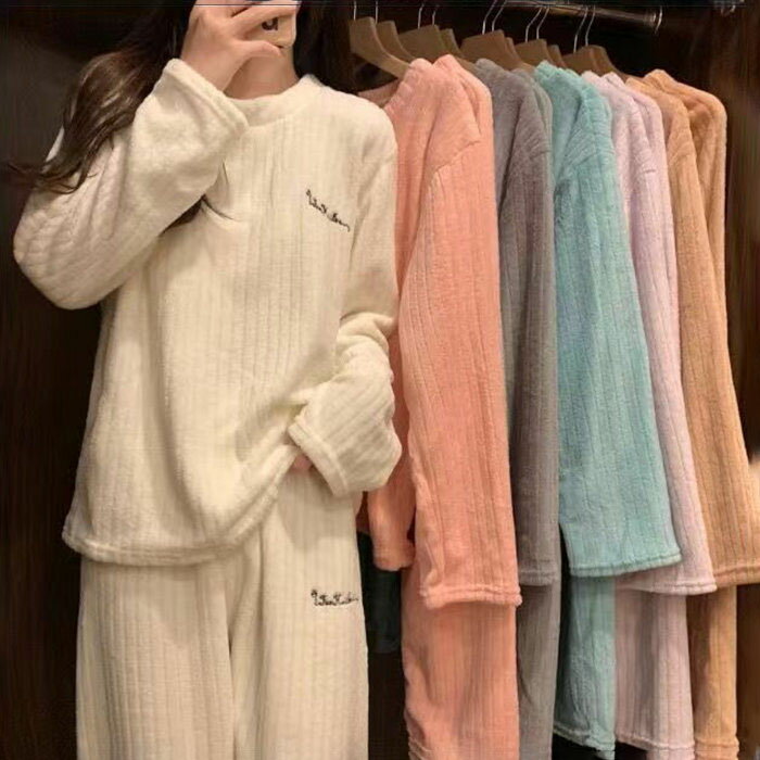 【期間限定10%OFF】ルームウェア 上下セット もこもこ レディース パジャマ フリース マイクロファイバー 厚手 ゆったり 可愛い 冬 部屋着 長ズボン 軽...