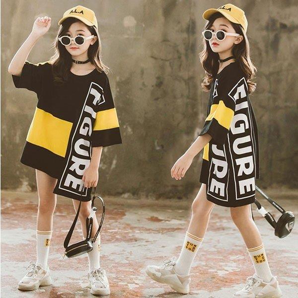 【時間限定10％OFF】子供服 ワンピース 韓国子供服 女の子 ワンピース 膝丈 半袖 シャツワンピース ベ..
