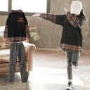 【時間限定10%OFF】子供服 セットアップ キッズ 女の子 長袖 春秋 上下セット ブラウス Tシャツ デニムパンツ ロングパンツ 長ズボン ジュニア おしゃ...