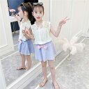 【時間限定10%OFF】子供服 セットアップ キッズ 女の子 韓国子供服 上下セット 2点セット トップス ノースリーブ Tシャツ スカートセット 可愛い 春夏...