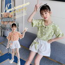 【時間限定10%OFF】子供服 セットアップ キッズ 女の子 半袖 2点セット 上下セット Tシャツ 薄手 ショートパンツ おしゃれ カジュアル 涼しい 可愛い...
