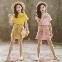 【時間限定10%OFF】子供服 セットアップ キッズ 女の子 韓国子供服 上下セット 2点セット トップス 半袖 Tシャツ スカートセット 可愛い 春夏 通学着...