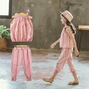 【時間限定10%OFF】子供服 セットアップ キッズ 女の子 ノースリーブ 春夏 2点セット 上下セット Tシャツ 薄手 ハーフパンツ おしゃれ カジュアル 涼しい 可愛い ジャージ 新品
