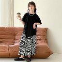 【時間限定10%OFF】子供服 セットアップ 夏 韓国子供服 女の子 ジュニア キッズ 上下セット 無地 Tシャツ 半袖 ガウチョパンツ ドット柄 可愛い おし...