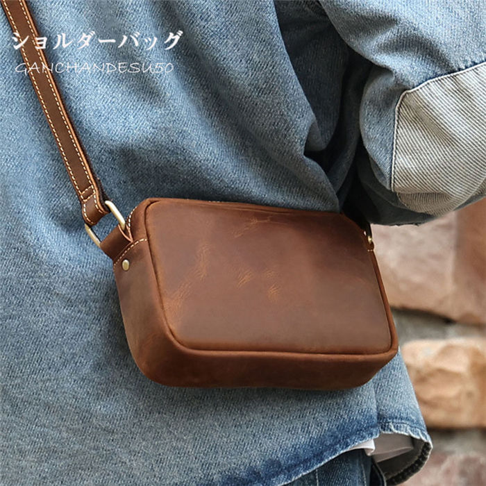 Rakuten - 【時間限定10%OFF】ショルダーバッグ メンズバッグ 本革 メッセンジャー 斜めがけバッグ バッグ ビジネス カジュアル バッグ メンズバッグ 斜め掛け アウトドア シンプル 旅行 肩掛け 鞄 バッグ 牛革 通学通勤 軽量 送料無料 父の日