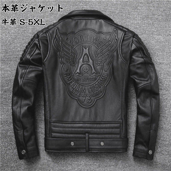 Leather Jacket - 【時間限定10%OFF】レザージャケット メンズファッション 牛革ジャケット 細身タイプ ライダーメンズ 牛革バイクジャケット ライダースジャケット バイクウェア お洒落 ファッション 送料無料