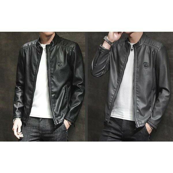 【時間限定10%OFF】ライダースジャケット メンズ レザージャケット ショート丈 フェイクレザージャケット 無地 pu革 秋冬アウター ブラック 黒 革ジャン 新作