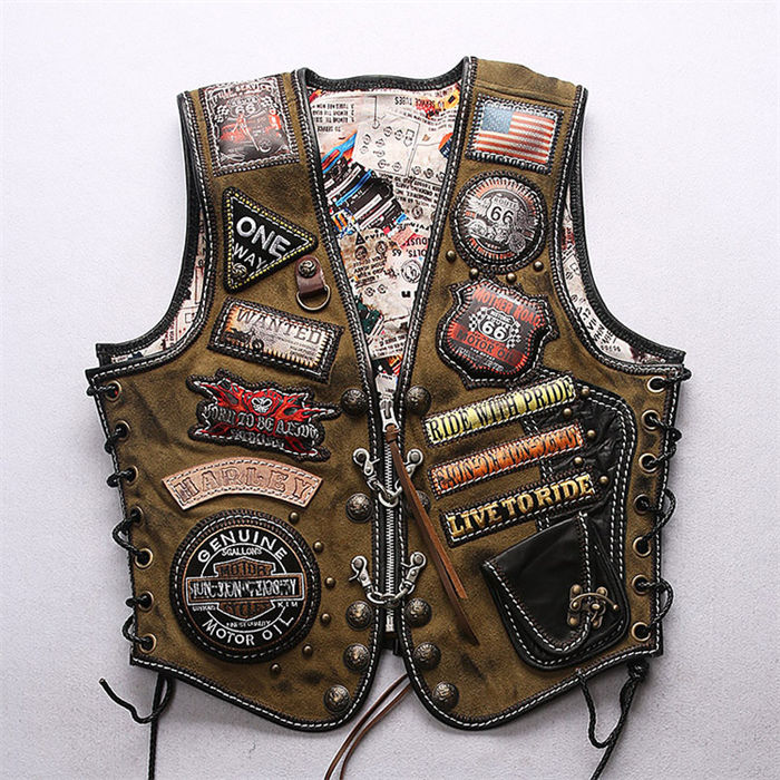 レザーベストメンズファッションバイ...