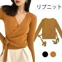 【時間限定10%OFF】リブニット レディース ニットカーディガン ニットトップス 2WAYニット 2WAYトップス 無地ニット 薄手ニット Vネック 羽織 カ...