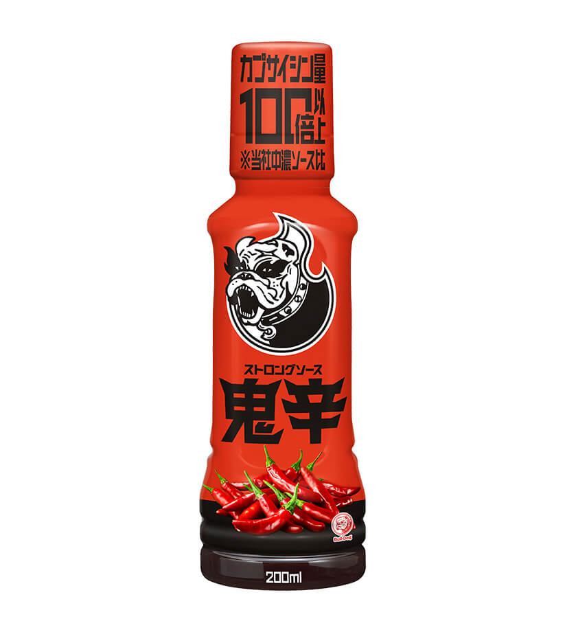 きたきたキターずっしりストロングソース鬼辛　200ml カプサイシン量100倍以上※ブルドック当社比焼きそば＆カレー等々追い追いすると大変なことになりそうです 5