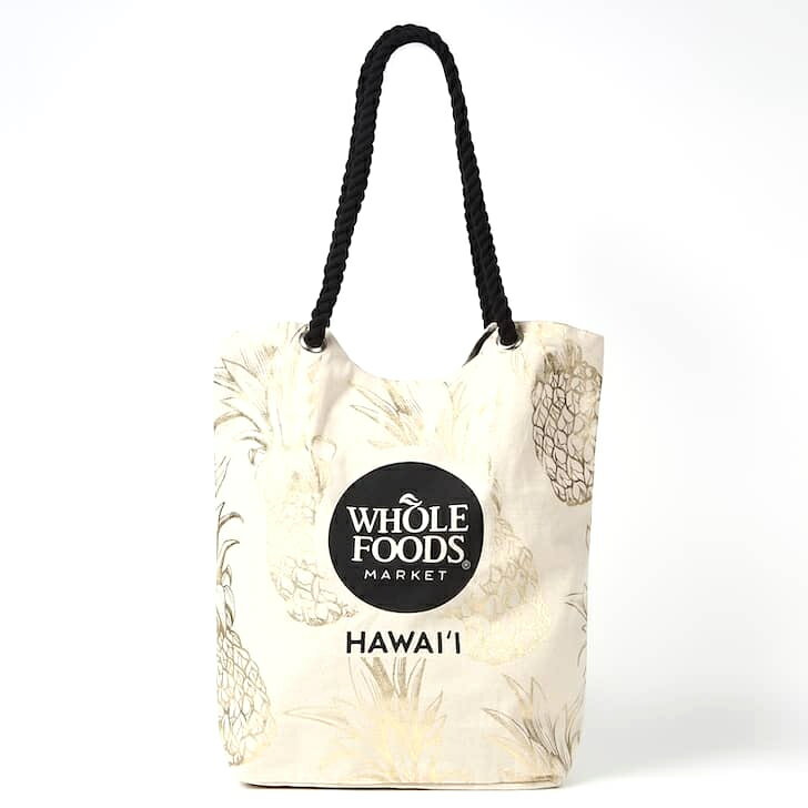 ホールフーズ・マーケット エコバッグ 【ハワイ限定・送料無料】 Whole Foods Market HAWAII カイルア店限定 ゴールデンデラックス エコバッグ 大きめ エコ オーガニック GOTS 布 肩掛け 縦型 トートバッグ 持ち手 長め ホールフーズ ハワイ直輸入 正規品 ショルダーバッグ ギフト