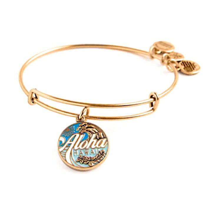 ブレスレット 【ハワイ直輸入・送料無料】 ALEX AND ANI 【アロハ ハワイ チャーム バングル】ゴールド 金 アレックスアンドアニ ハワイ限定 【正規品】 Aloha Hawaii ブレスレット 【ビンテージ】 アメリカ アクセサリー ビンテージ ハワイアンジュエリー