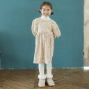 【2024秋冬】Little s.t. by s.t closet【s.t.クローゼット】フラワー刺繍コーデュロイ ワンピース(80〜130)a15025-44