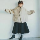 【2024秋冬】nunuforme【ヌヌフォルム】メルトンクロスドレープカラーコート(2色)(レディース/2サイズ)48-nf22-127-215f