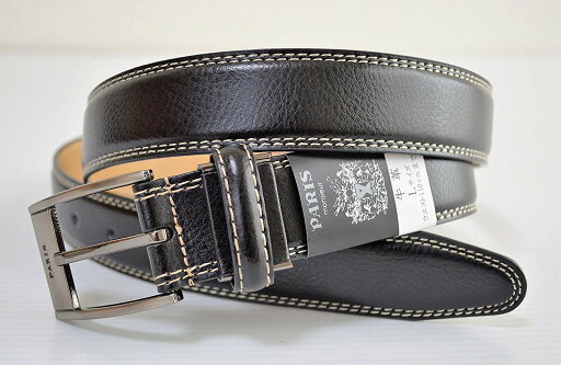 PARIS◆monsieor◆上質イタリア製牛革◆ダブルステッチベルト◆PS3 PARIS◆monsieor◆上質イタリア製牛革◆ダブルステッチベルト◆PS3