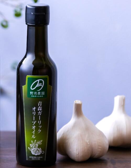 青森ガーリックオリーブオイル 183g 1本【野月農園】青森県十和田産福地ホワイト六片にんにく　ギリシャ産オリーブオイルのサムネイル