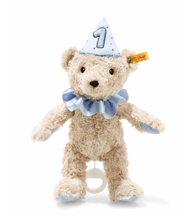 【即納】Steiff シュタイフ テディベア ぬいぐるみ 定番品 2019年秋冬発売 ベイビーシリーズ ファーストバースボーイ テディベア ウィズ ミュージックボックス 【残り1点】