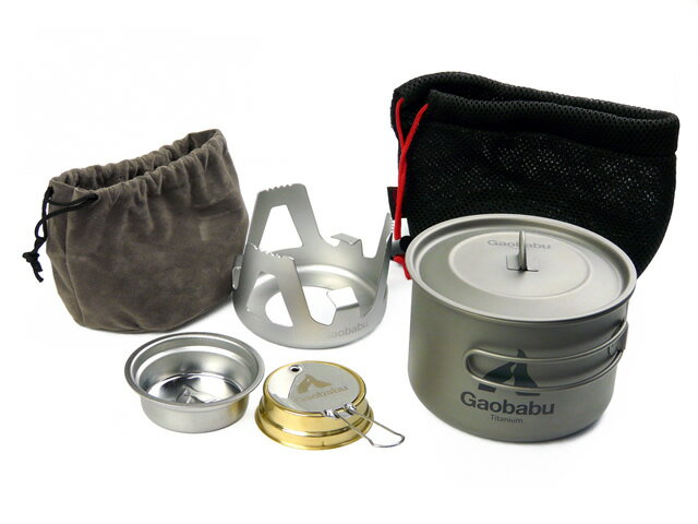 【期間限定!30%OFF実施中!】ガオバブ(Gaobabu) GaobabuチタンポットSOLO 800+オリジナル固形燃料コンロセット GSET-29 【一部...
