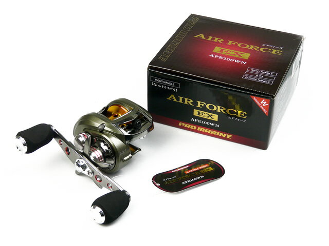 【特価品】プロマリン(PRO MARINE) エアフォースEX PE1.5号 200m糸なし AFE100WN 右ハンドル リール 両軸 ベイトリール EVAノブ タイラバ イカメタル イカ釣り タチウオ カワハギ アジ サバ イサキ ジギング 五目釣り オフショア 船釣り