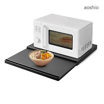 キッチン 家電下スライドテーブル レンジ下 スライドテーブル 一時的作業台 寝具 その他 収納 電子レンジトレインテリア [2]