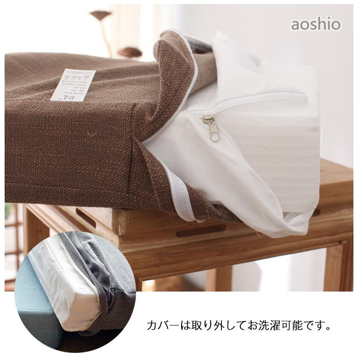 クッション 座布団 高反発 四角 座椅子 座イス リネン フロアクッション 分厚い シート スツールクッション 50×50 おしゃれ ロータイプ 厚み 10センチ 角型 腰痛 硬め [3]