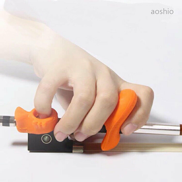 バイオリン ビオラの弓の持ち方 矯正器具 オレンジ1個 初心者調理器具 キッチン用...