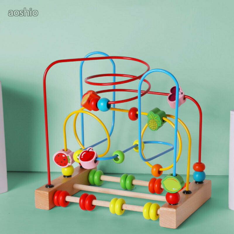 子供おもちゃ 木製 積み木 モンテッソーリおもちゃ ルーピング ビーズコースター 動物 知育玩具 指先訓練 キッズ ギアリンケージ 知育ボックス 歳以上 対象年齢：6 キッズおもちゃ