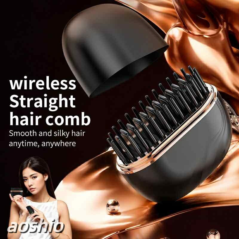 ヘアブラシ ストレートアイロン コードレス ミニ 2way カール ストレート 両用 ピ...